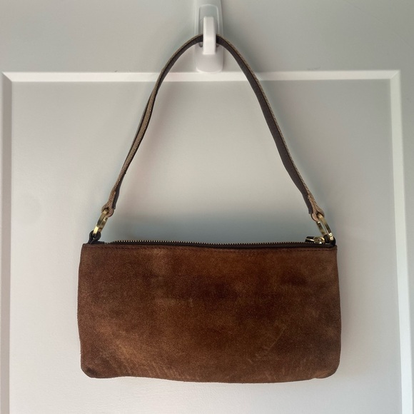 "Chestnut Grace" Kate Spade Italian Suede Shoulder Bag -- Holiday Gift Ready - Picture 3 of 15